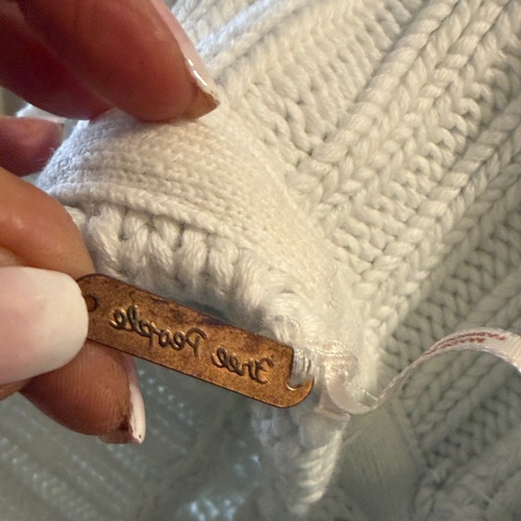 Free People whiteCable Knit Turtleneck Sweater - Picture 3 of 11